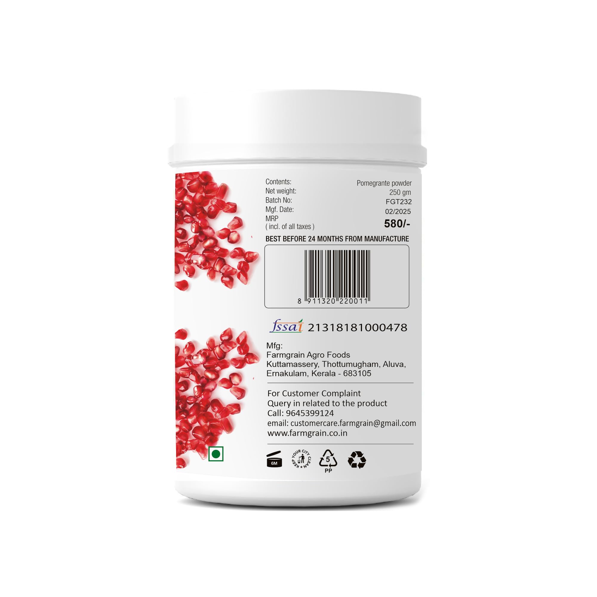 FARM GRAIN Natural Organic Anar Powder | No Added Chemicals | Pomegranate Powder For Drink | Natural Face pack Powder 250g - Image 2 thumbnail