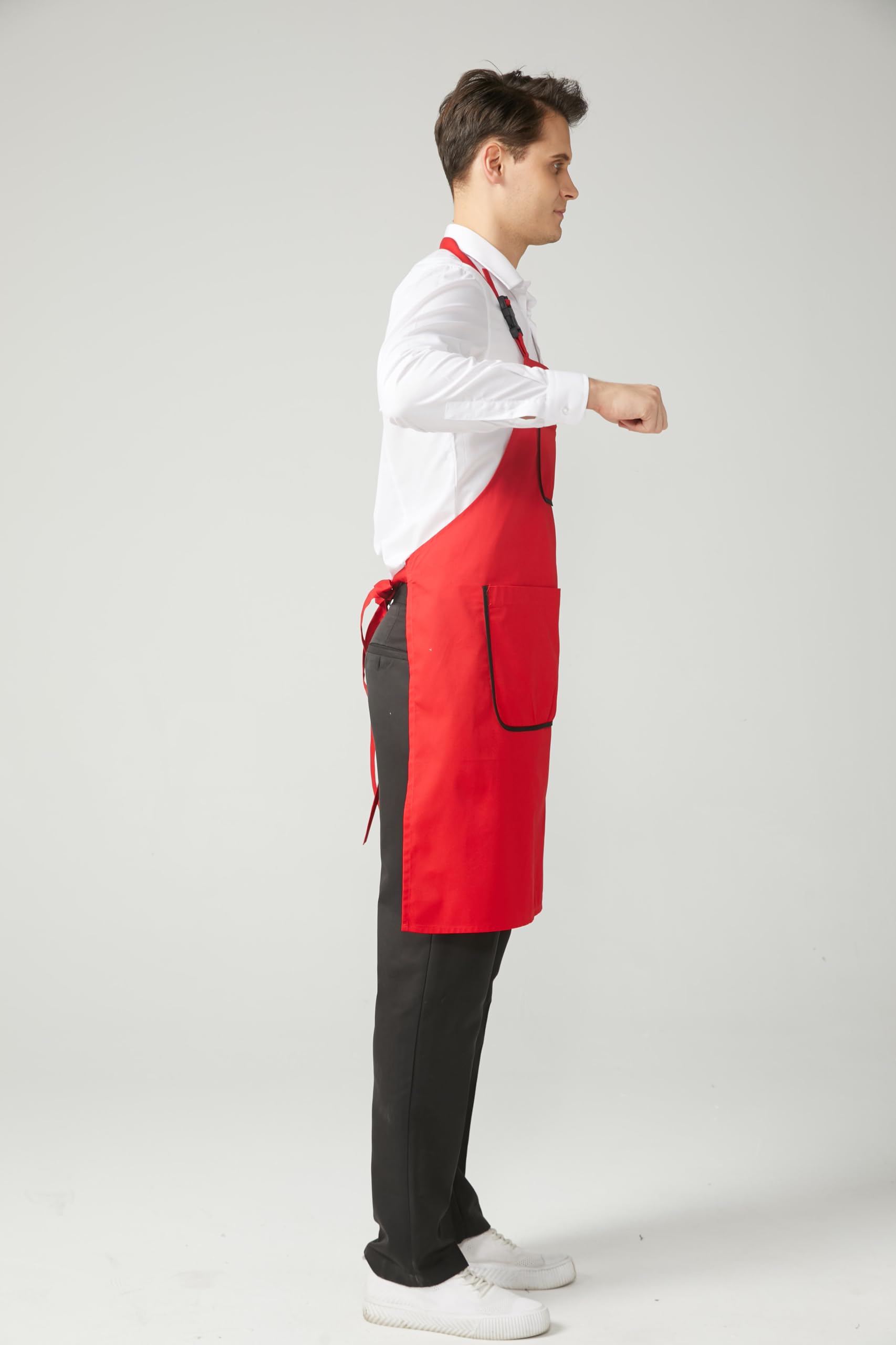 Victory KAIXUAN – DELANTAL CON PETO AUTOMÁTICO UNISEX - UNIFORME DE SERVICIO DOMÉSTICO Y LIMPIEZA SANIDAD MÉDICO HOSTELERÍA - SERIE XGN007 PACK* 10 PCS