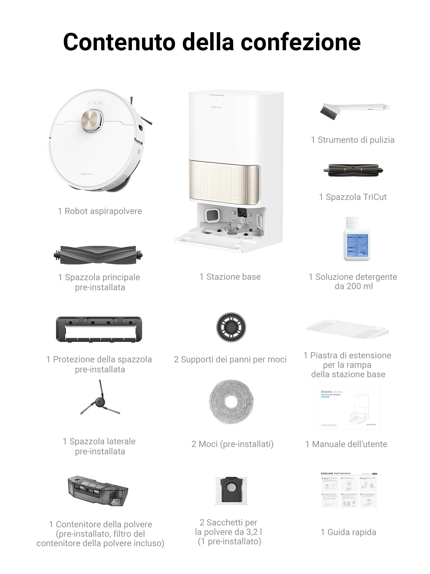 DREAME L40 Ultra Robot Aspirateur Laveur avec Serpilliere Amovible et relevable - Brosse latérale Extensible et relevable -11 0