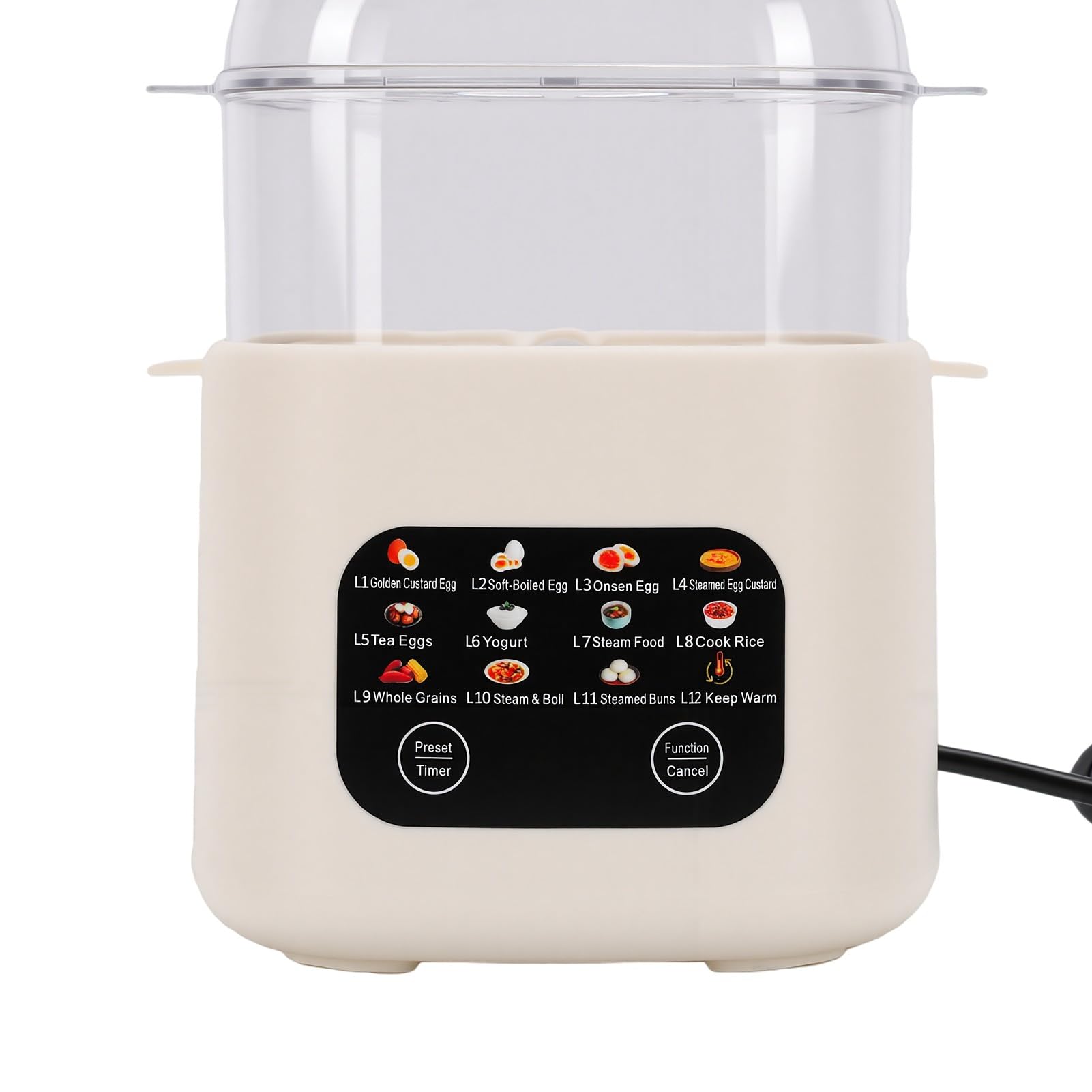 Haofy Cuociuova Elettrico, Bollitore per Uova con Timer 24H, 12 modalità,