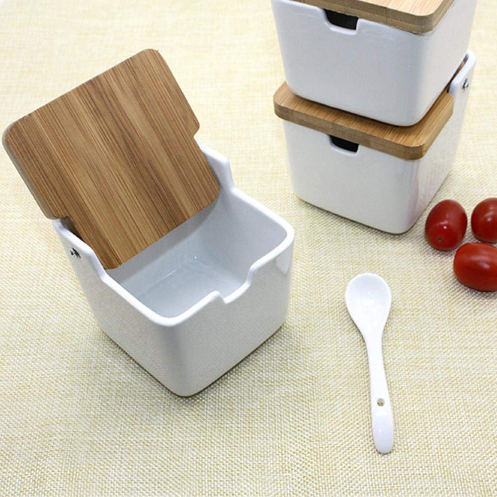 Assiette à épices en céramique avec pots à sel poivre sucre et rack