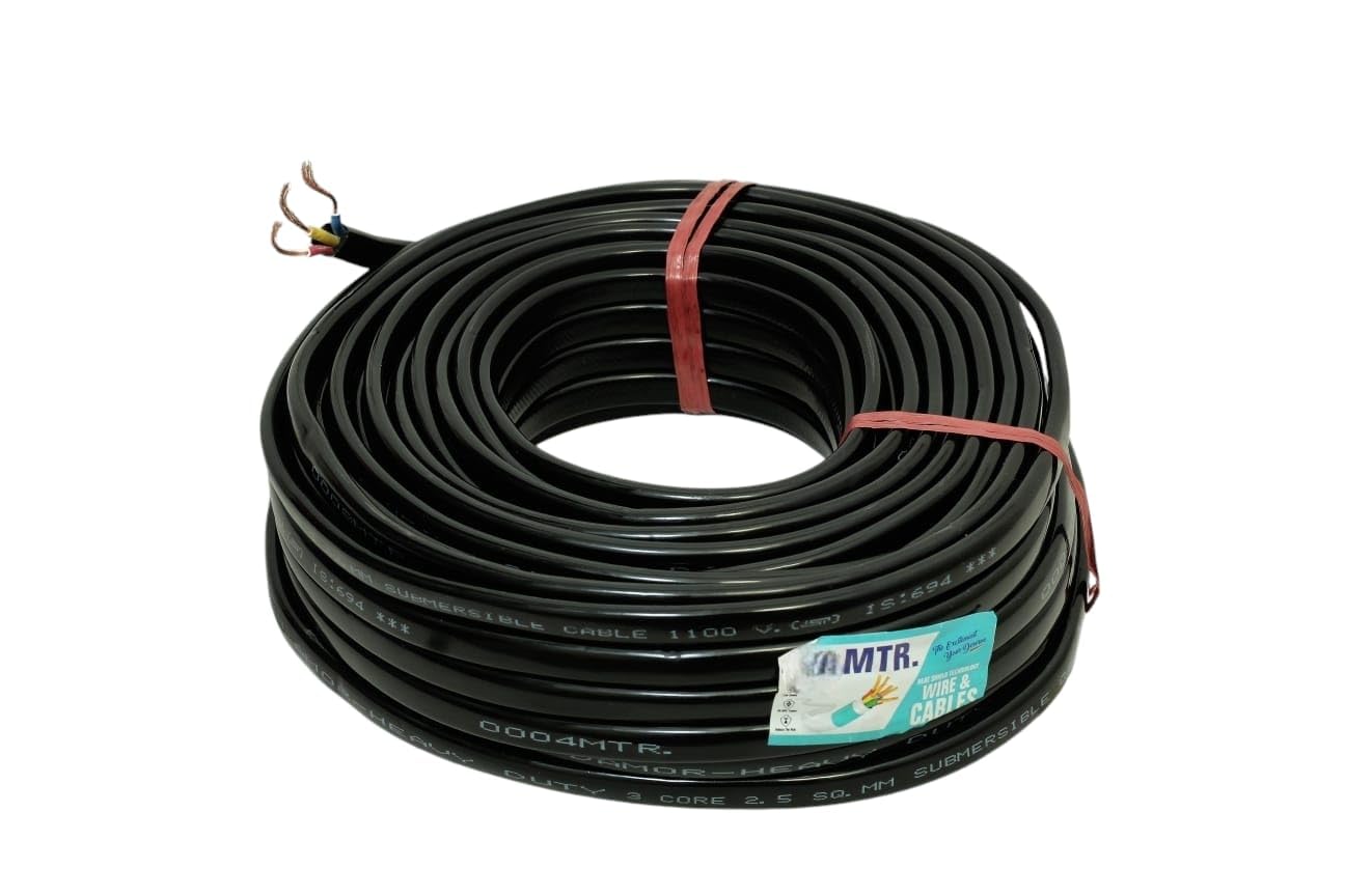 Damor Heavy Duty 2.5 Sqmm 3 Core Copper Submersible Flat Cable 30 m-picture-12