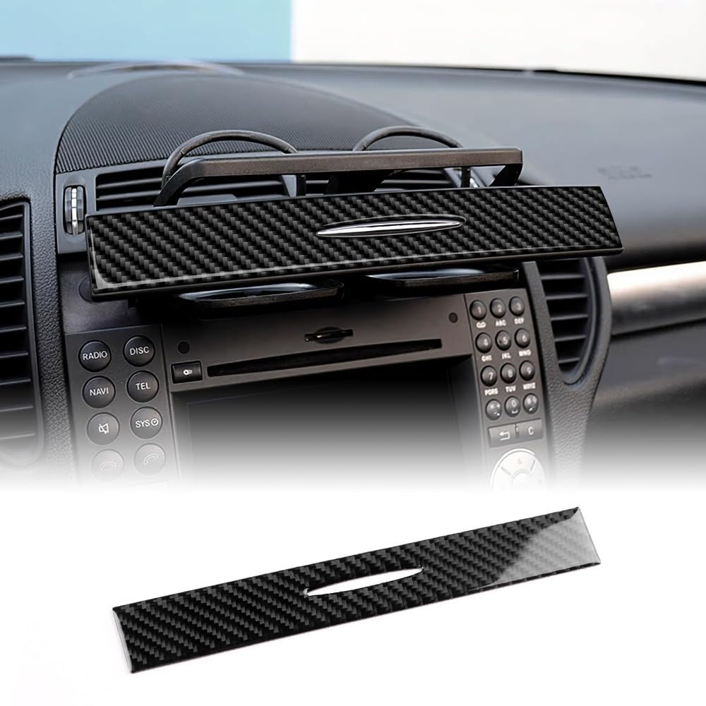 Giopsq Black Fit For Mercedes-Benz Slk R171 2004-2010 Carbon Fibre Centre Console Air Vent Frame Cover, Dashboard Air Outlet Trim Sticker, Interior Decoration Accessories, Gift/Black/A