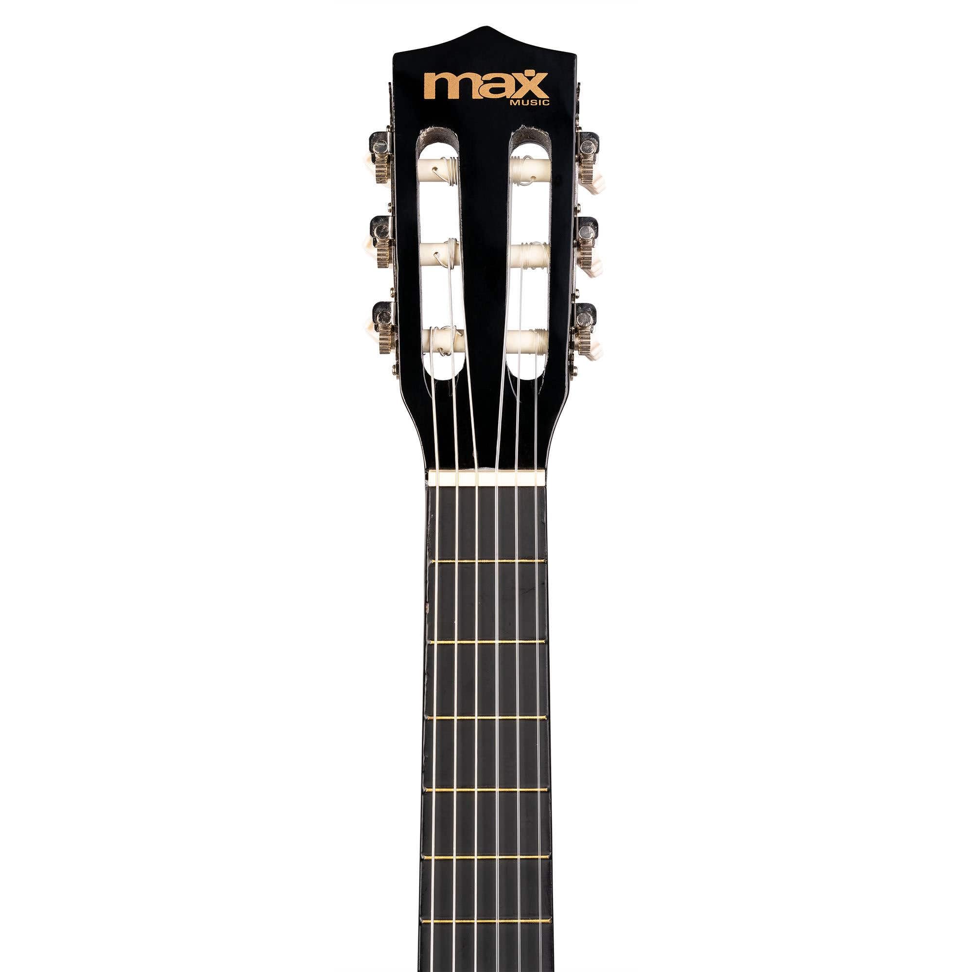 MAX SoloArt Junior 3/4 Guitarra Clásica para Niños - Set Completo con Funda Mochila, Afinador Clip, Soporte MAX GP20, Cuerdas Nailon y Accesorios - Ideal para Principiantes de 8 a 12 Años