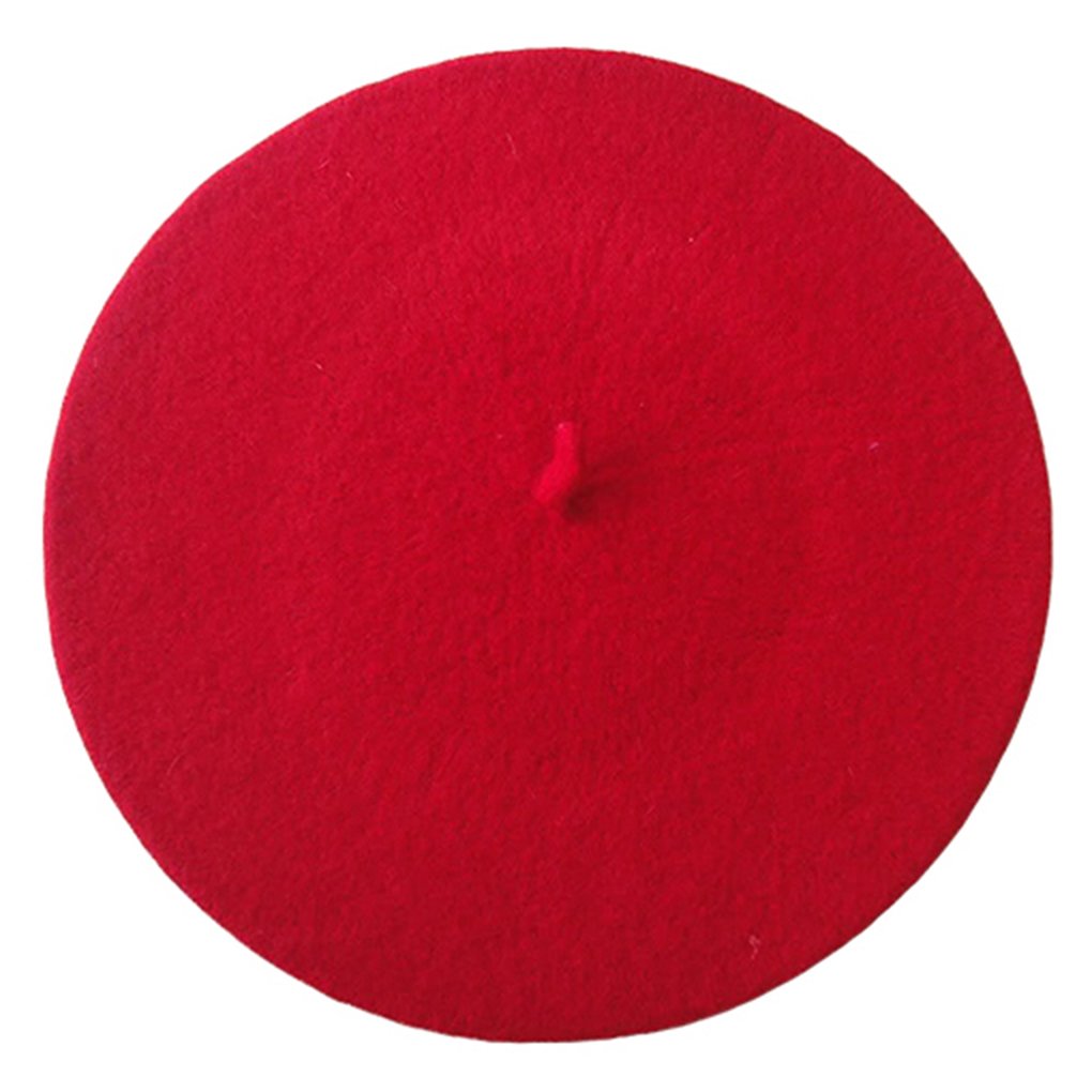 Gemini_mall Women's Red Gemini_mall® Plain Beret Hat Wool French Beret Winter Autumn | Girls Fashion Hats (Red)