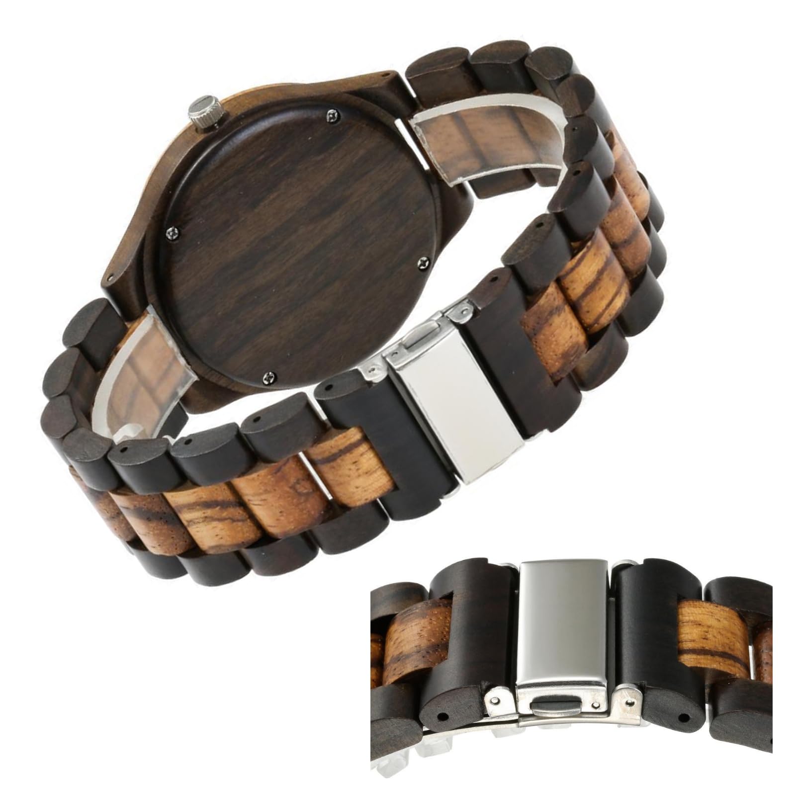 Orologi in Legno per Uomo, Orologio da Polso in Legno Naturale Personalizzato con Incisione e Cinturino in Legno, Anniversario, Compleanno, Marito, papà, Fidanzato, Figlio