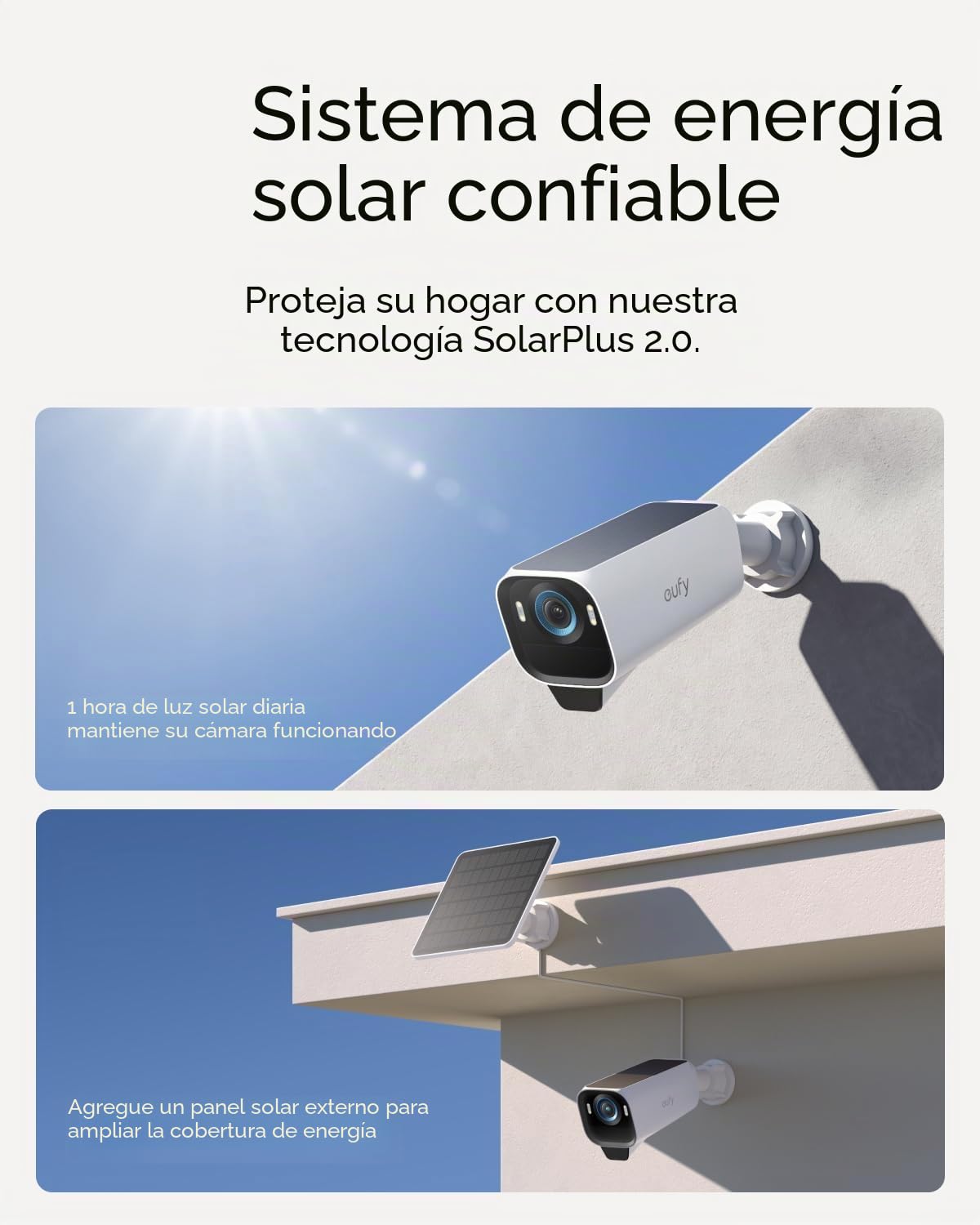 eufy Security S3 Pro (eufyCam 3 Pro), 4K Camara vigilancia WiFi Exterior Solar, visión MaxColor, energía inagotable 2.0, reconocimiento Facial IA, sin cuotas (Reacondicionado)