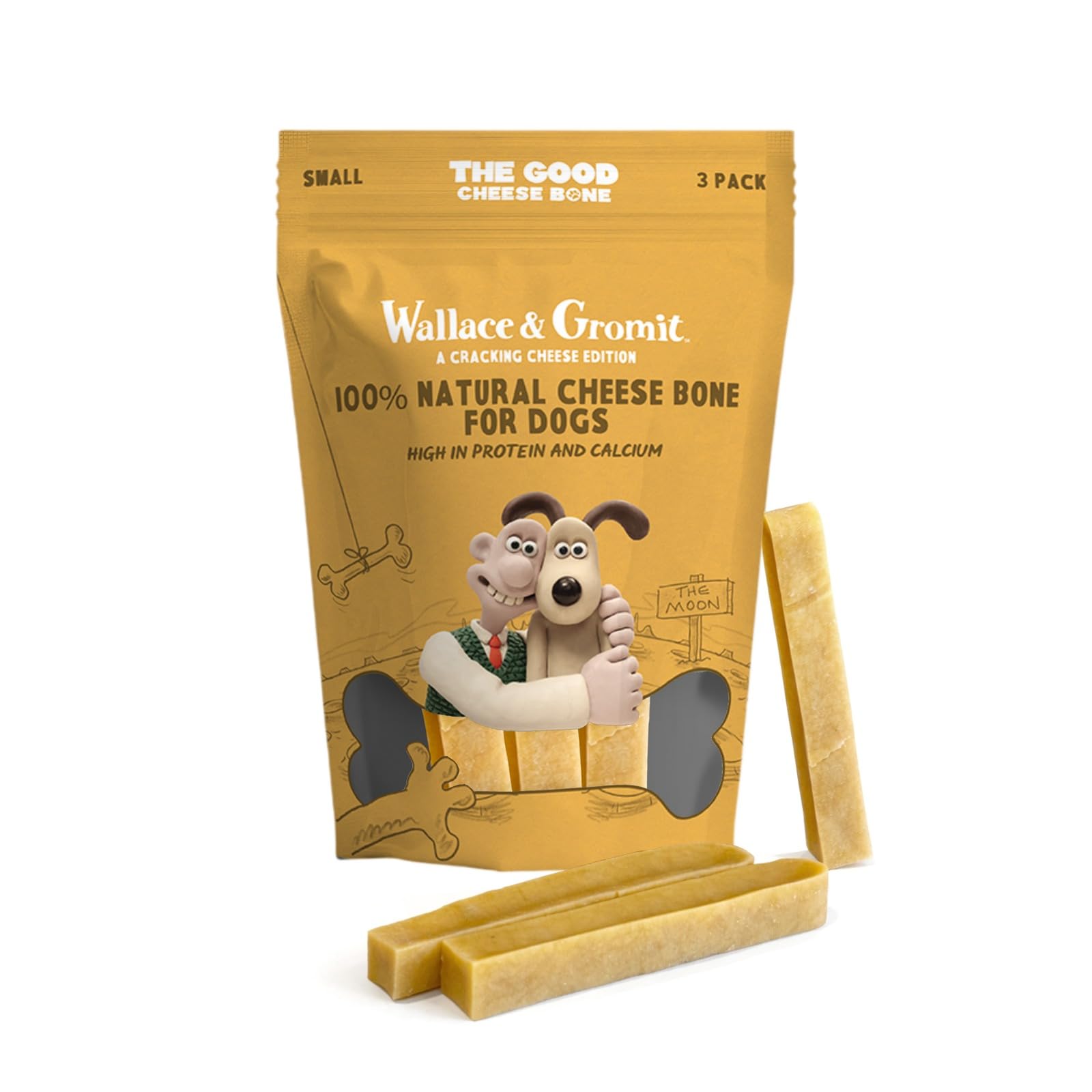 Cheese Bones for Dogs – Yak Dog Chews, Long Lasting Himalayan Yak Chews, Natural Dental Sticks for Teeth Cleaning & Plaque Removal – High Protein, Low Fat – Small 3 Pack