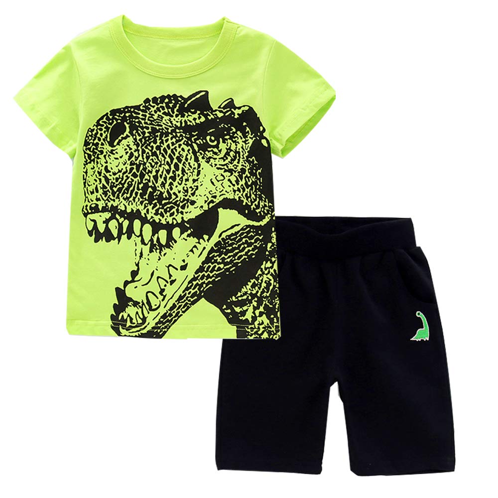 Toddler Boy Clothes Cartoon Cotton Summer Short Sleeve T-Shirt and Shorts Kids Outfit Set 2-7 Year