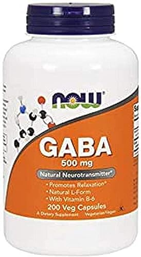 NOW Foods - GABA con vitamina B6 500 mg - 200 cápsulas vegetarianas