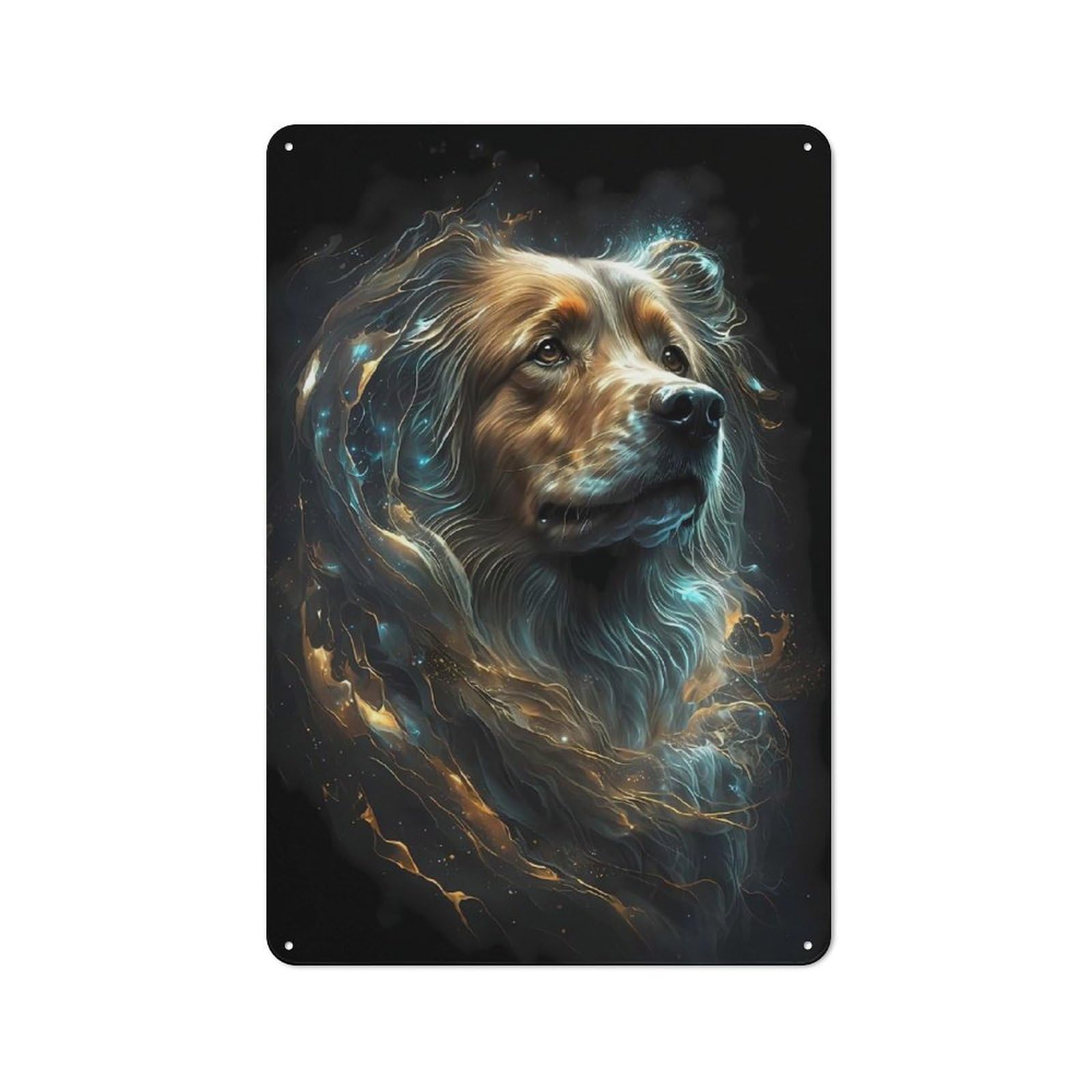 Junmoney Golden Retriever Dog Metal Wall Sign 30X20cm Featuring For Living Room Wall, For Metal Sign Collectors, For Garage And Workshop Walls