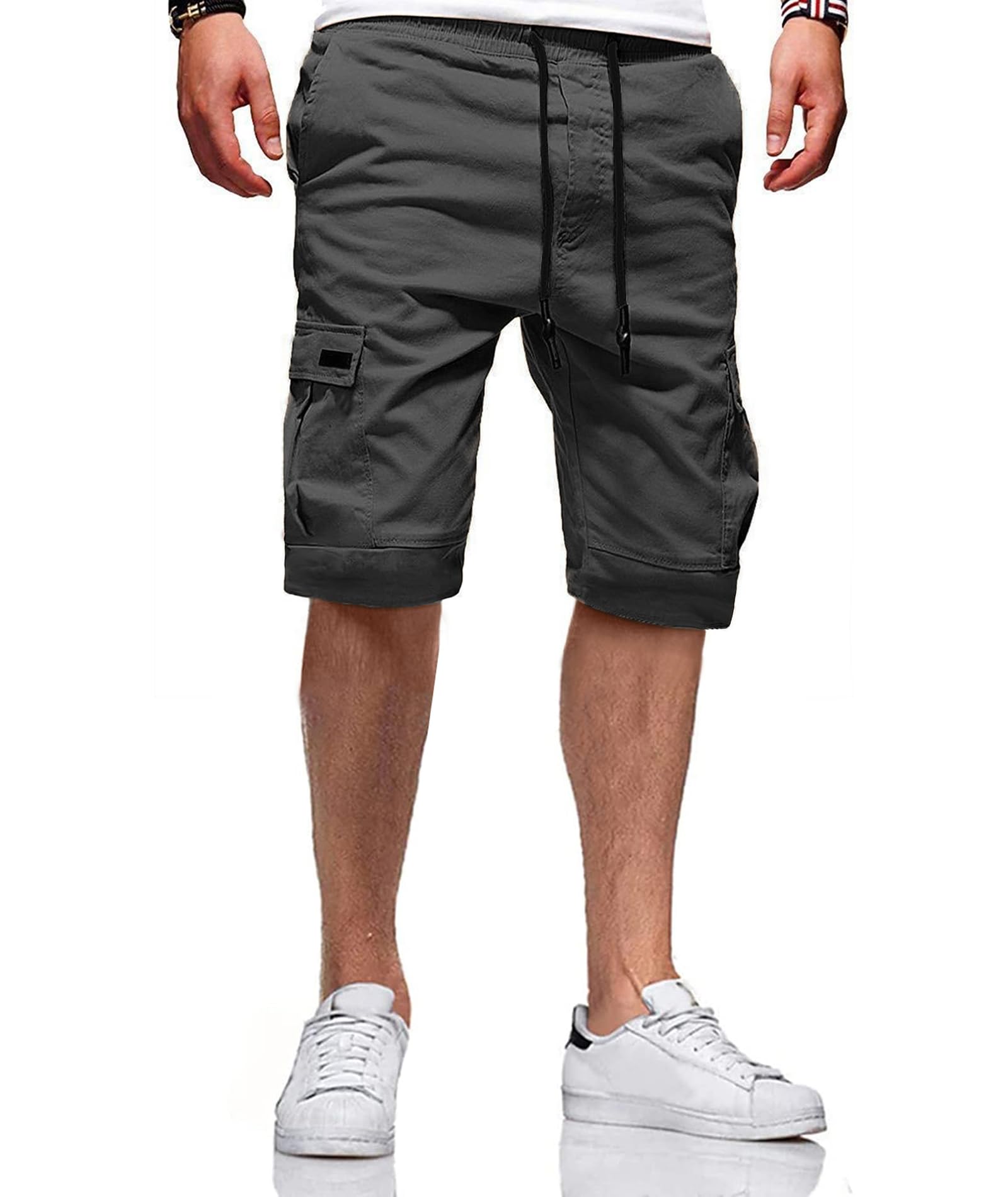 JACKETOWN Pantaloncini Uomo Pantaloncini Cargo Uomo Bermuda in Cotone Pantaloni Casual Estivi Elasticizzati in Vita con Tasche