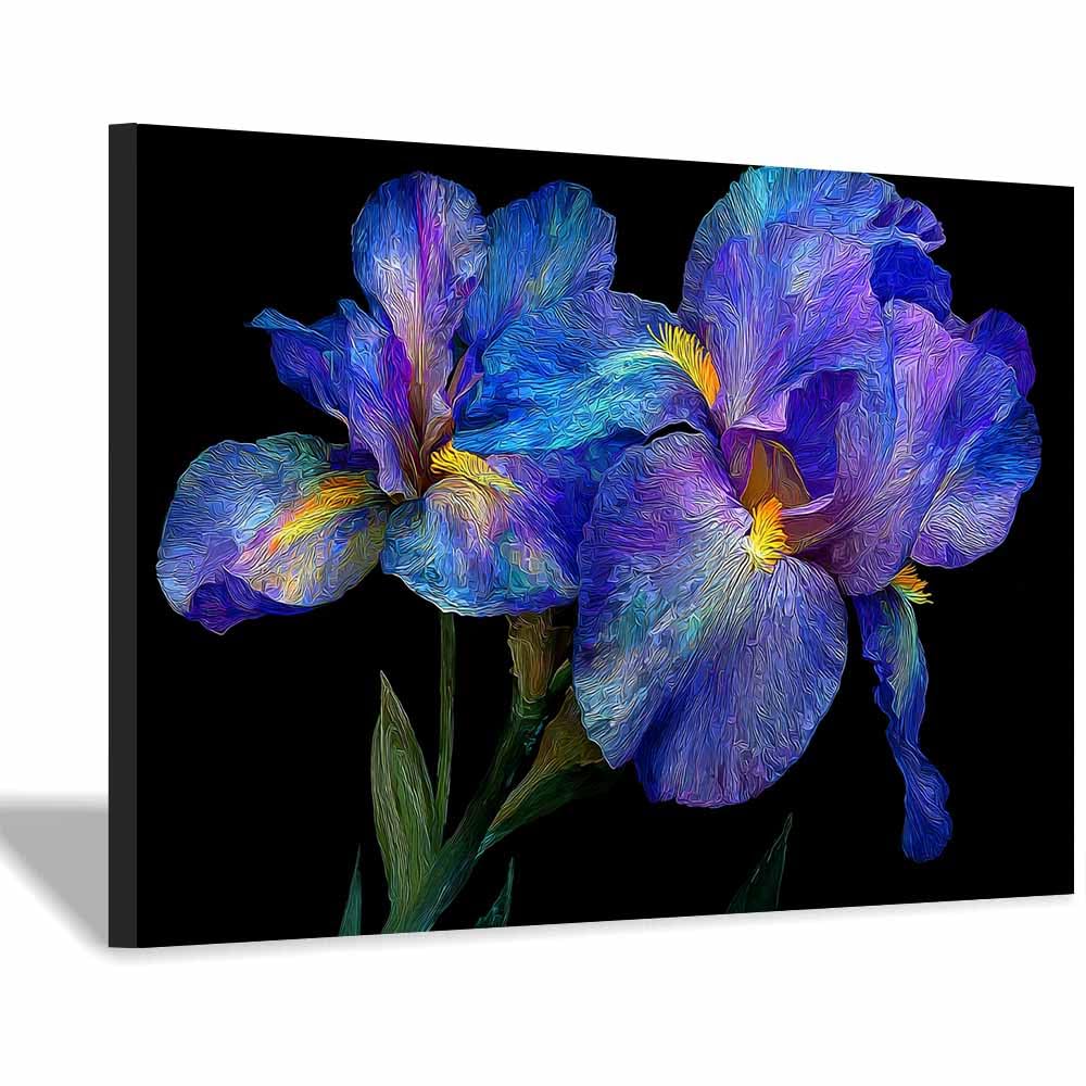 Xeniou Multicolor Flowers Wall Canvas Colorful Irises Painting Canvas Wall Art, For Bedroom Office Home Decorations(Multicolor)-70X100cm Framed