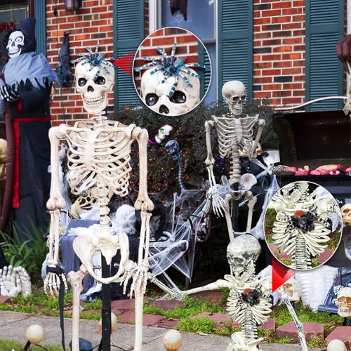 Amaxiu Halloween Streich Spinnenfiguren, 2 Stück Riesige Realistische Spinnen Action Modelle Kunststoff Tier Fake lebensechte gruselige für Halloween Requisiten Veranda Spukhaus Partyzubehör