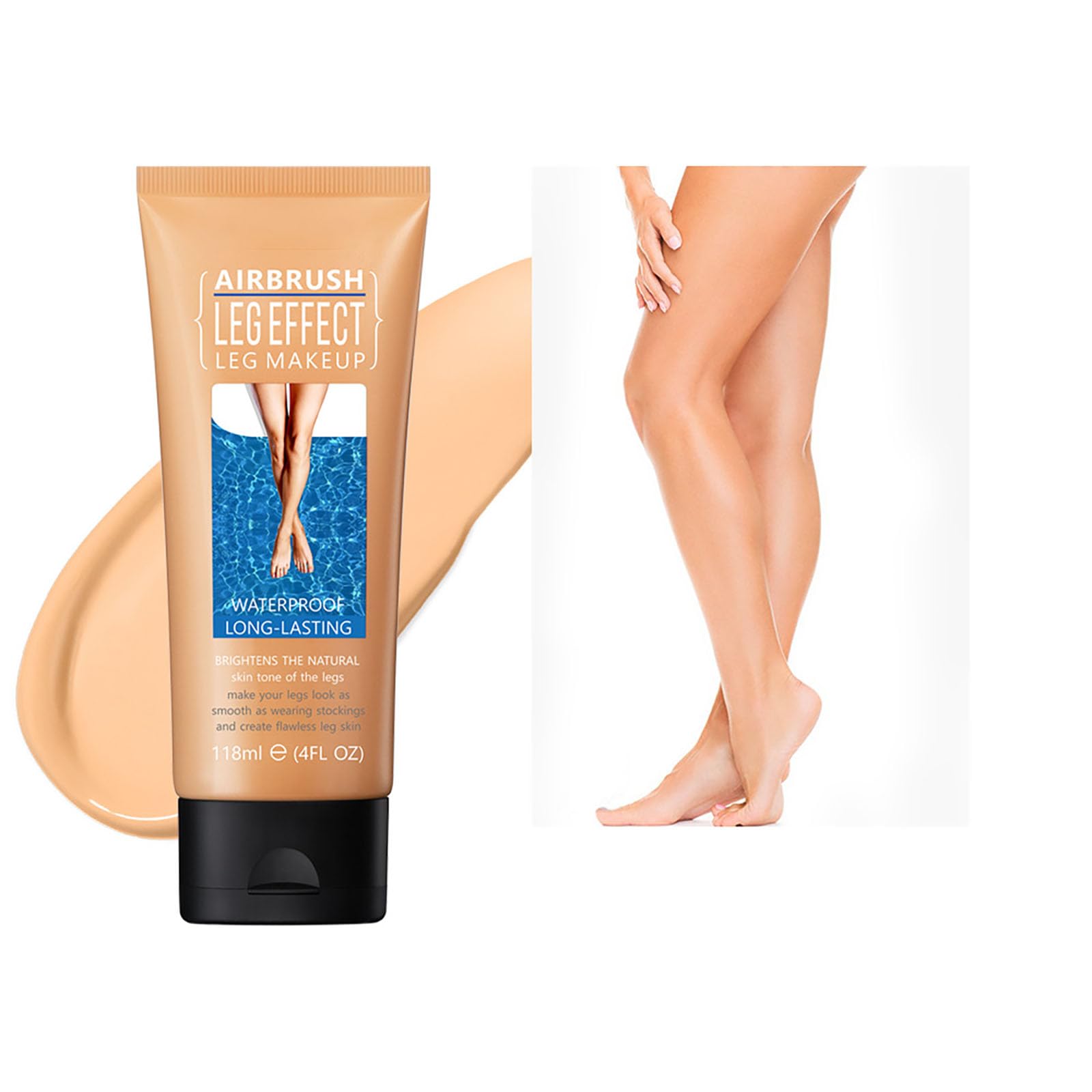 Fondotinta Gambe Waterproof,Crema Correttore Corpo Impeccabile Crema Gambe Impermeabile,per Vene Varicose, Toni Pelle Sana (Lucentezza media)