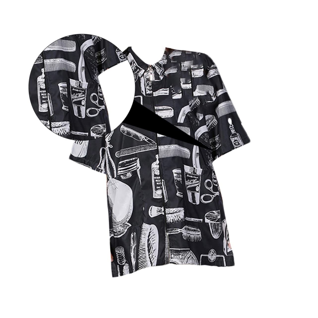 Friseuruniform Arbeitskleidung Kurzarm Friseurkittel Schwarz Xl Professionelle Haarschneidekleidung Für Salon Und Spa