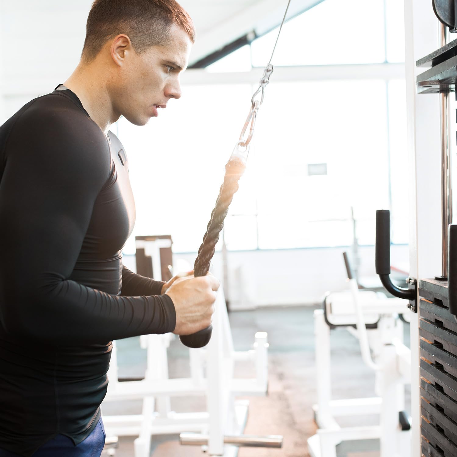 QWORK® Set di Barre LAT, Attrezzo di Allenamento Versatile per tricipiti