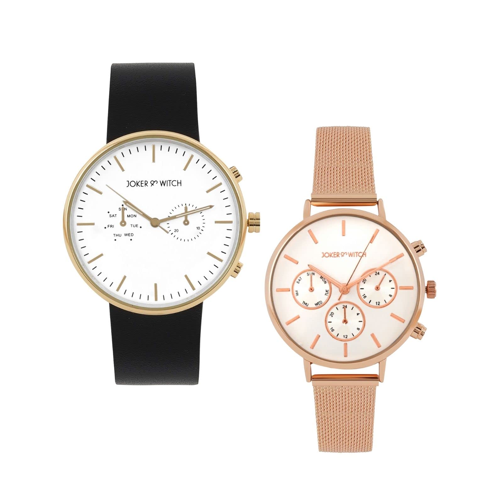Joker & Witch Leather Bugs & Daffy Couple Analogue Watches, White Dial, Black Band (B0BVB6N9GD) Amazon Price History, Amazon Price Tracker