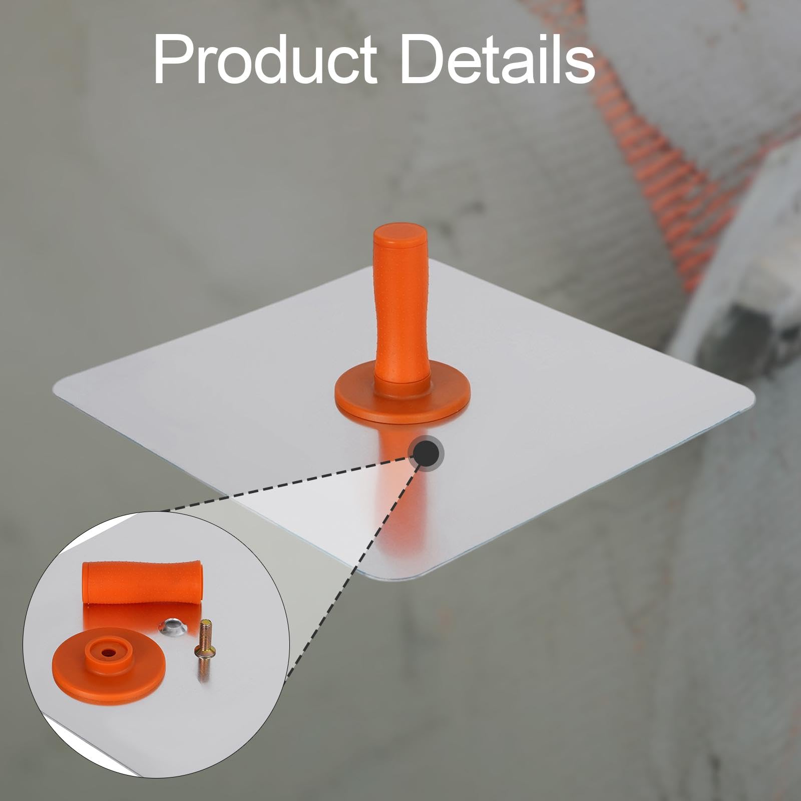 Soporte de Aluminio para Placas de Yeso, Soporte para Mortero, Portátil, de Borde Liso con Asa, para Placas de Yeso para Hormigón, para Uso Doméstico, 30.2 Cm X 12 Cm