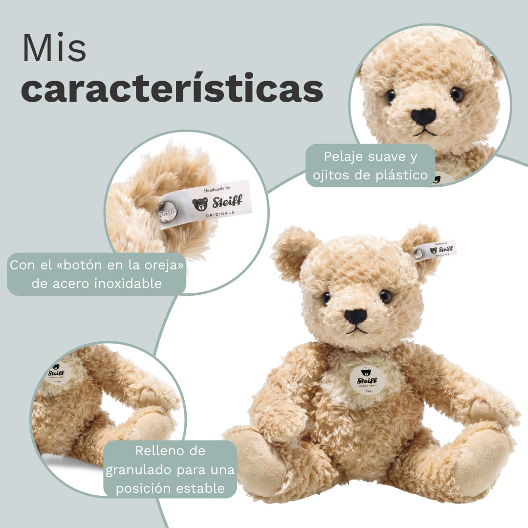 Steiff Peluche Osito Paddy, Peluche Encantador con Ojos de plástico, peques, niños y niñas, Peluche 30 cm, marrón Claro, 014253