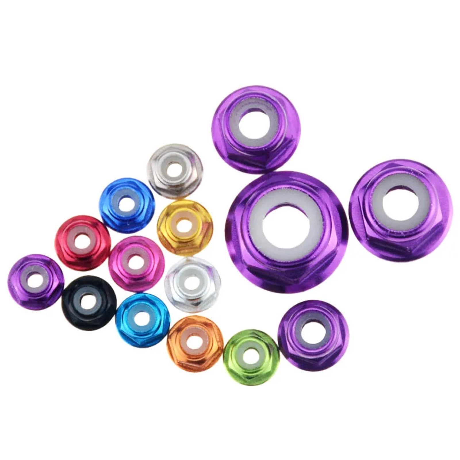 Flange Nuts 2/10/20pcs M3 M4 M5 M6 M8 M10 M12 DIN6923 A4-70 Stainless Steel Hexagon Hex Serrated Lock Spinlock Flange Nut Metric Thread(Orange,M4)