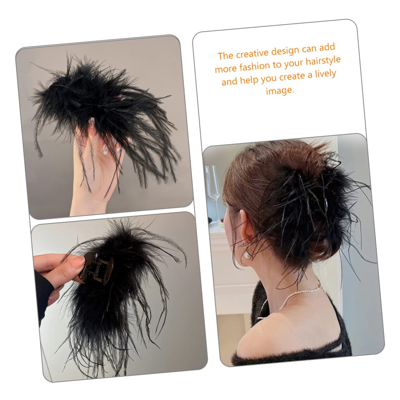 FRCOLOR 6pezzi Plume Hair Clips e Eleganti Fermagli Per Stile Per Donne Accessori Moda Per Cerimonie e Occasioni Speciali