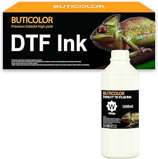 BUTICOLOR DTF White Ink Heat Transfer Film Printing Refill for L1800 L800 L1430 P400 P408 P600 P608 P800 R1390 R1800 R1900 R2000 R2400 R2880 R3000 R3880 R4880 R7880 XP-15000 Printers, 1000ML,1 Pack