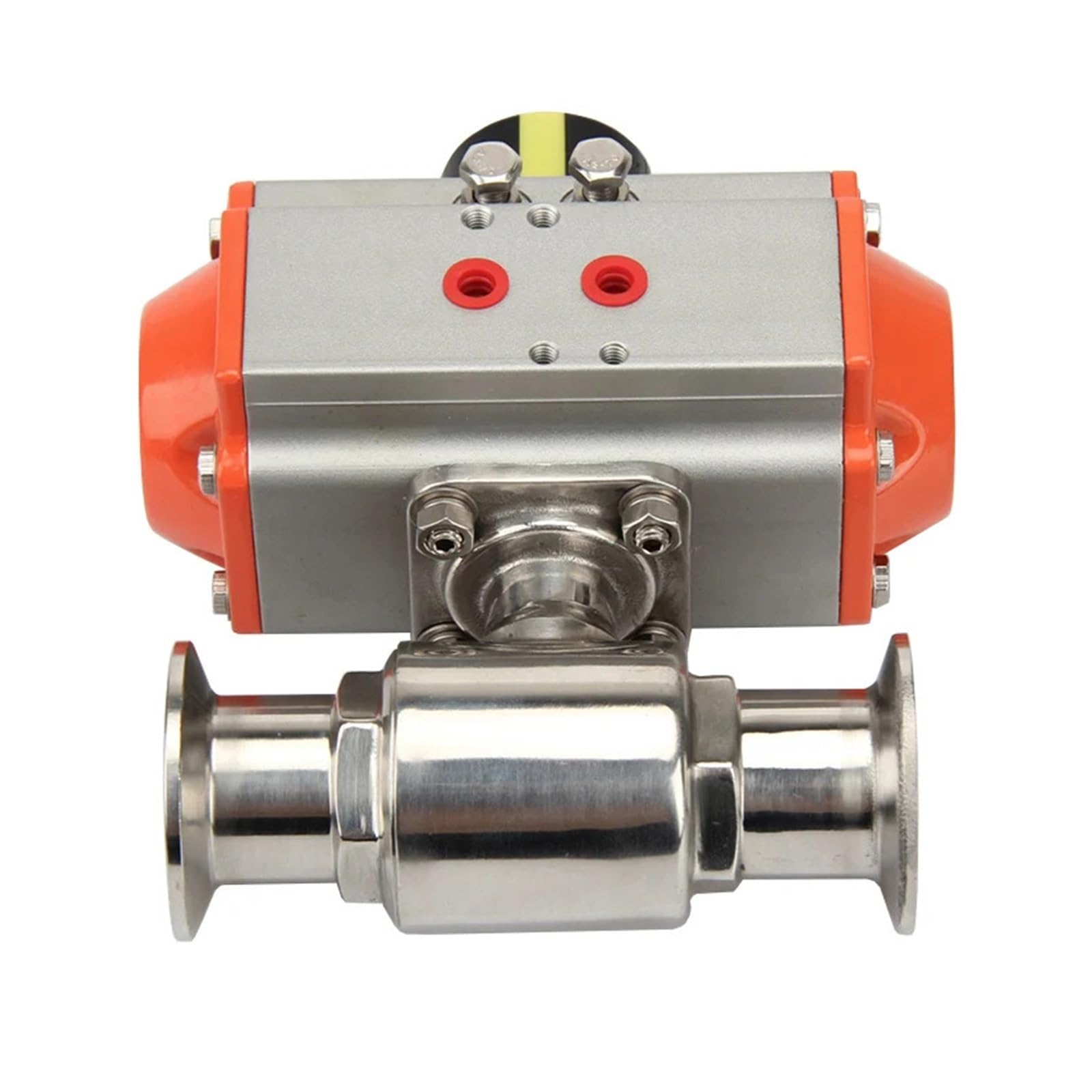 LEOTNNDQ 45mm Sanitary Ball Valve Tri Clamp Ferrule Type 304 Stainless Steel With Double Acting Cylinder