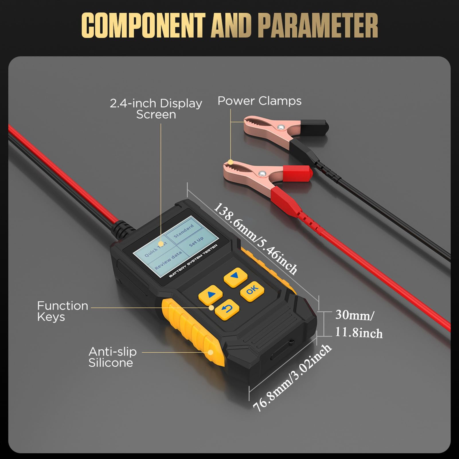 Tester Batteria Auto Tester Per Batterie Marine | Analizzatore Intelligente Compatto per Circuiti Elettrici Alternatori Barche Camper Rimorchi ATV Moto