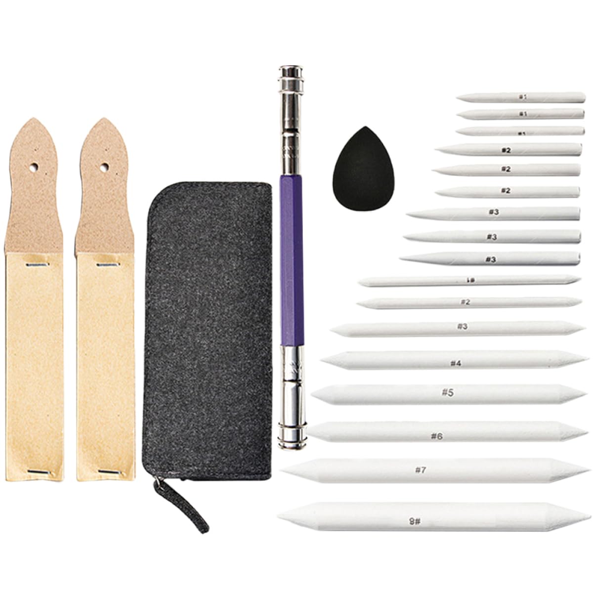 HAWILLOSCH Sketch Wiping Tools Smudge Erase Tool Artist Drawing Supplies Small Portable Sketch Wipers Set