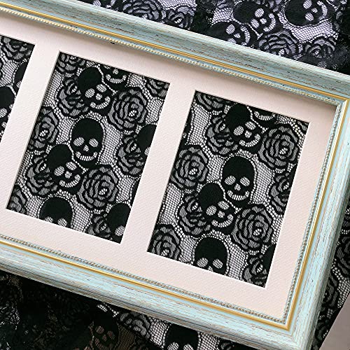Premium Black Skull Lace Fabric - 60x36 Inch Soft Non-Stretch Nylon for Creative Home Decor & Sewing Projects 4 Premium Black Skull Lace Fabric - 60x36 Inch Soft Non-Stretch Nylon for Creative Home Decor & Sewing Projects - Image 3