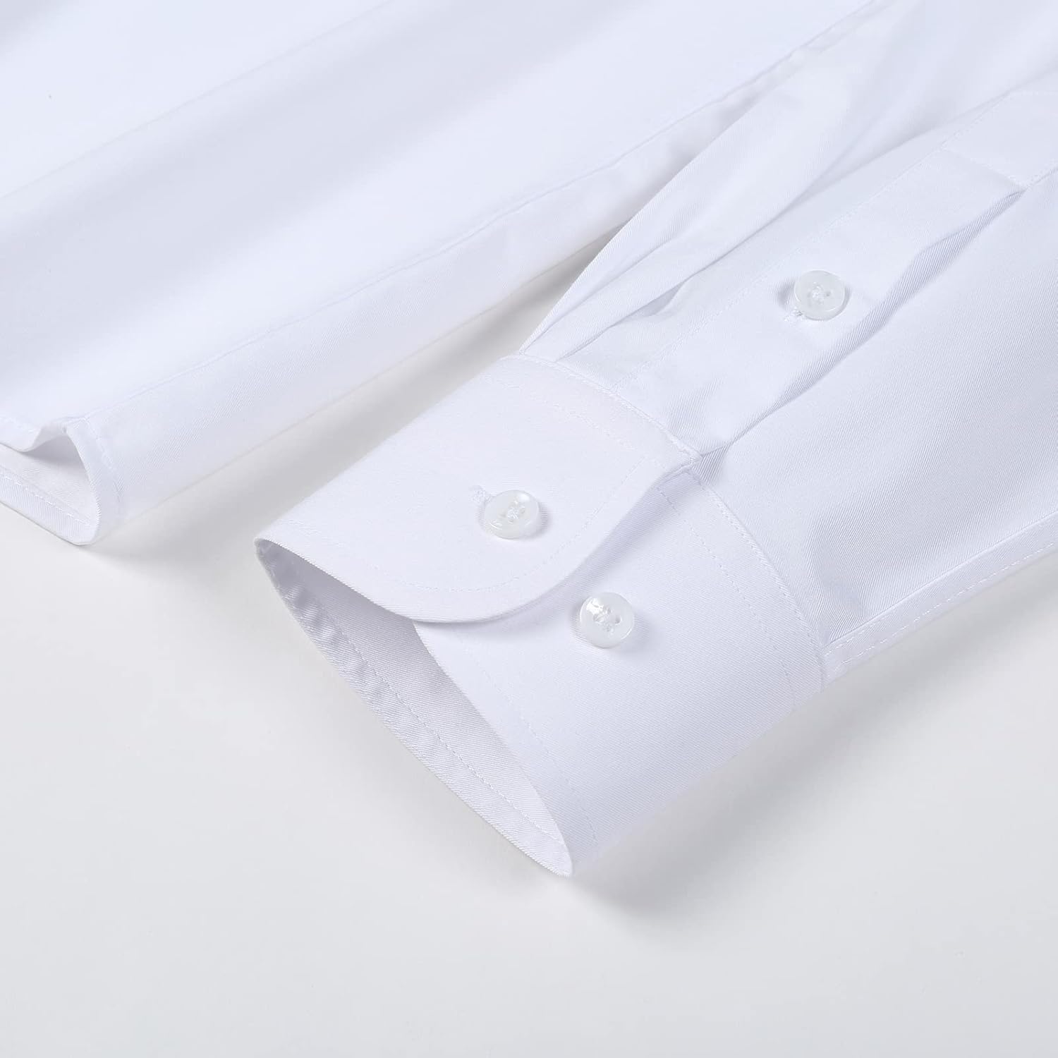 FAHIZO Men's Dress Shirt Regular Fit Soild Casual Business Formal Long Sleeve Button Down Shirts with Pocket - Image 5