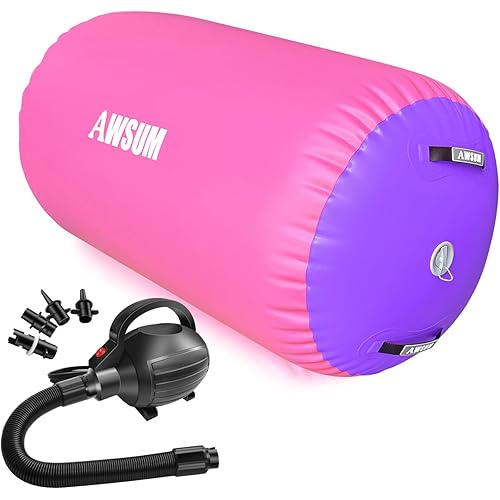 AWSUM Gymnastics Air Roller Tumbling Barrel Back Somersault Backbend Trainer for Gymnastics Inflatable Springboard equipment with Electric Pump