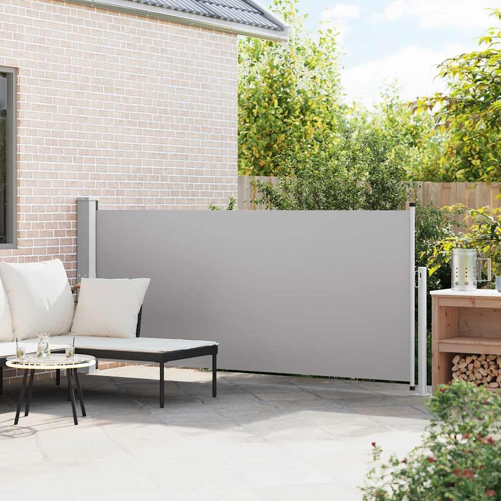 Myheimly Seitenmarkise Sichtschutz Windschutz Sonnenschutz Balkon Seitenmarkise,Grau,140 x 300 cm
