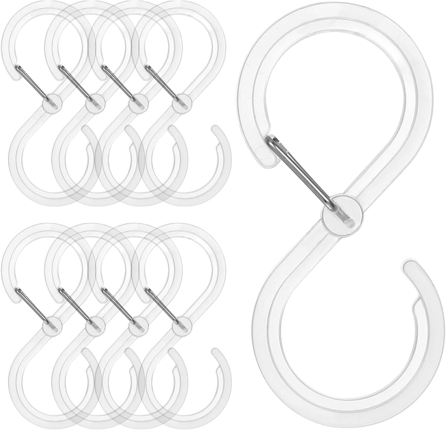 S Shaped Hooks - Heavy Duty Plastic S Hooks with Safety Buckle Design for Hanging Plants, Lights, Kitchenware, Pans, Pots, Utensils, Clothes, Towels