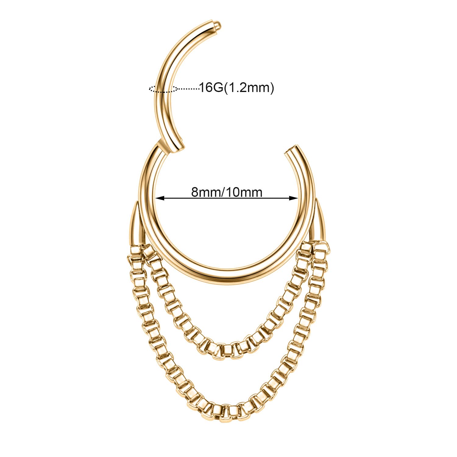 hengkaixuan Unique Animal Shape Septum Nose Ring Septum Jewellery 16G Daith Earrings Surgical Steel Nose Hoop Septum Clicker Conch Piercing Jewellery Rook Helix Tragus Cartilage Lobe Hoop Earring — view 2
