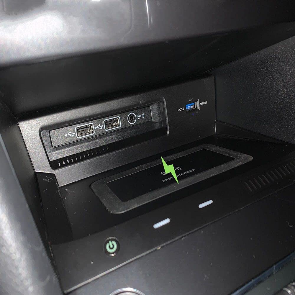 Caricabatterie wireless for auto da 15 W, for, for Volkswagen, for, MK2 2017 Scheda di ricarica senza cavi Porta USB rapida Piastra di ricarica rapida for telefono Caricabatterie wireless pe