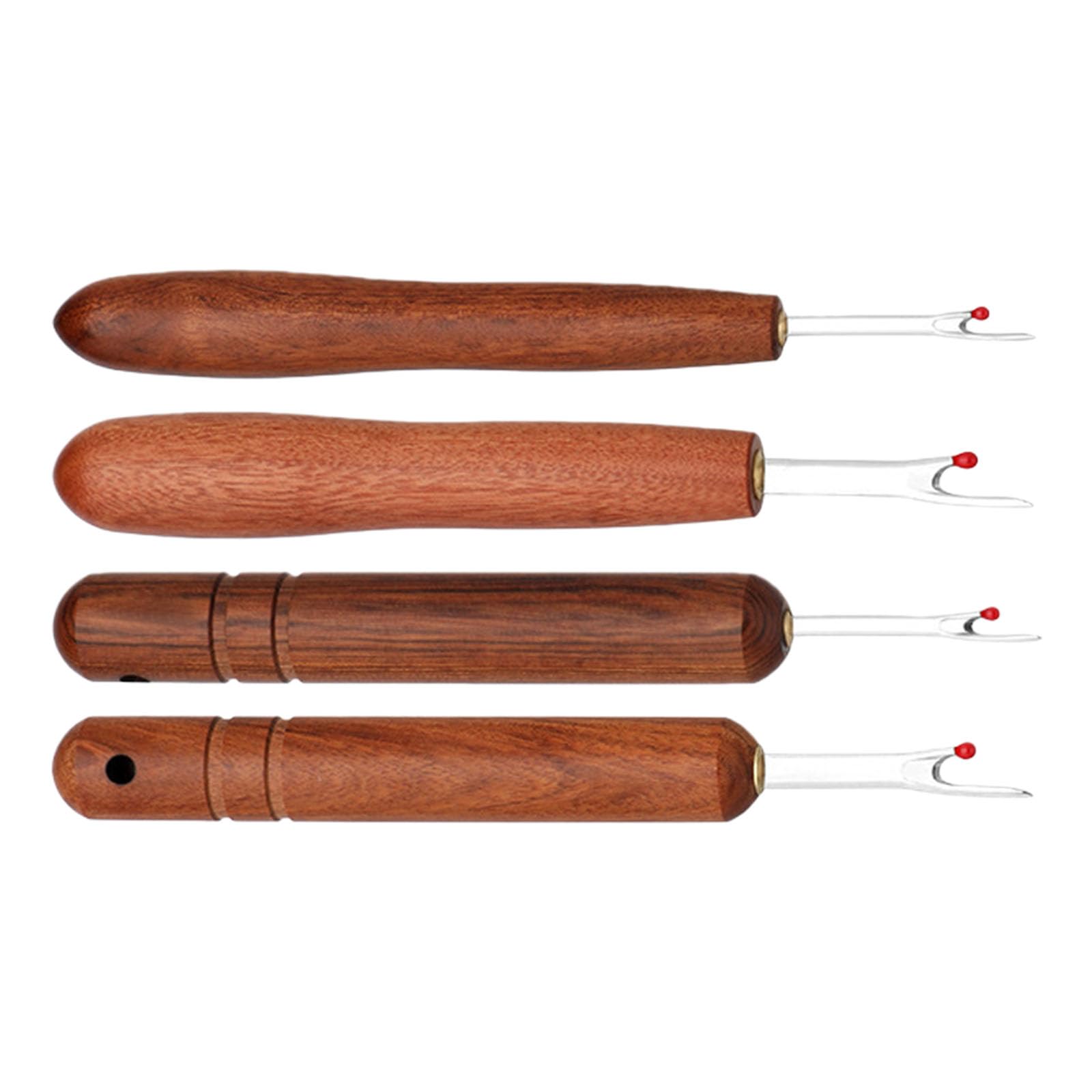 carotoe Of 4 Embroidery Thread Rippers with Elegant Wood Handle Designs for Accurate Unpicking Sewing Supplies Ergonomic Seam Rippers