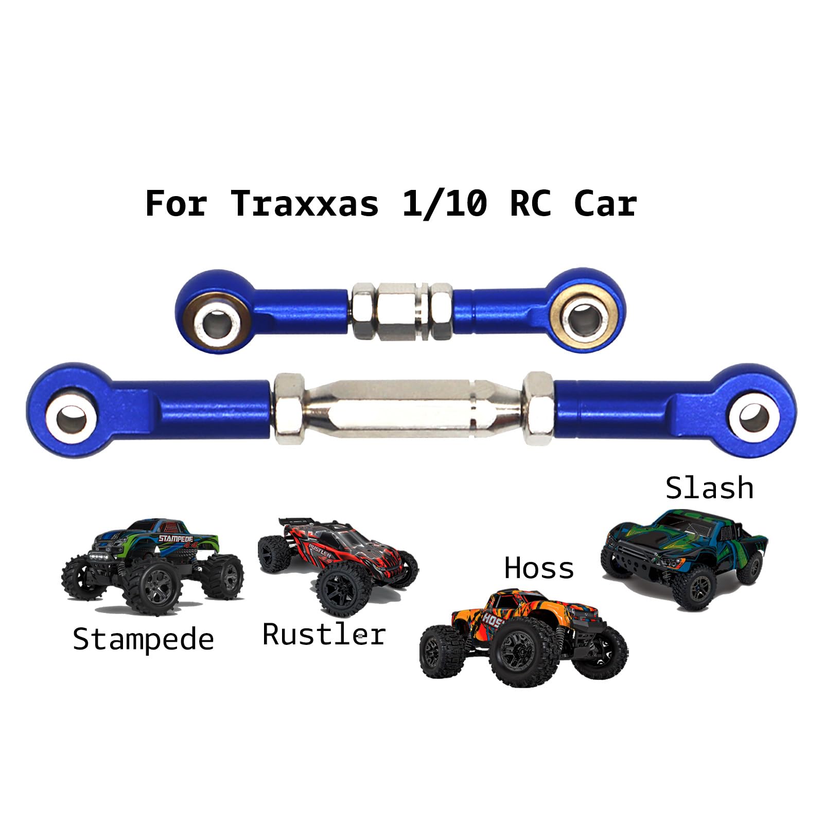 Aluminum Adjustable Turnbuckles Camber Link Upgrade Parts for Traxxas 1/10 Rustler 2WD/4X4, Slash 4X4/2WD, Stampede 4X4/2WD VXL, Hoss 4x4, 7 PCS