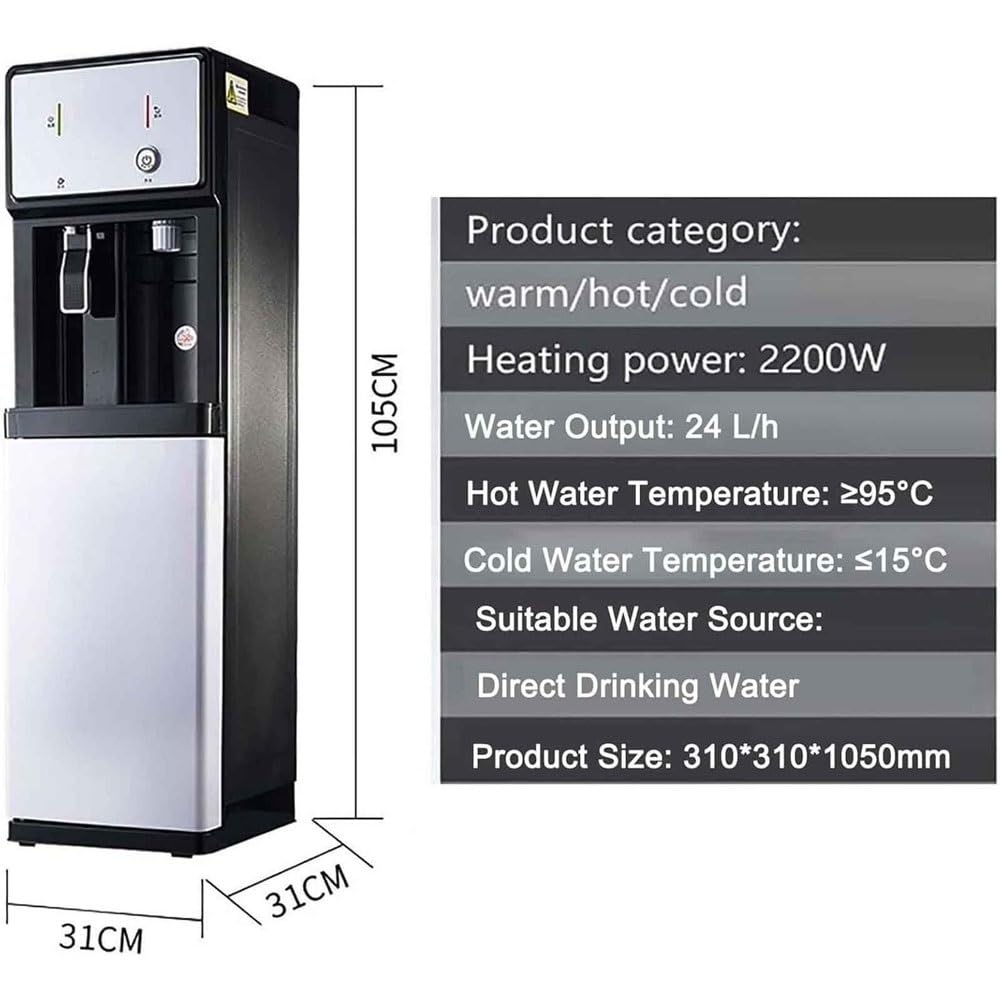 Wasserspender mit Filter, Elektrischer Wasserspender Kühlung, mit 3 Temperaturstufen, Tisch-Wasserautomat, für Küchen, Zuhause & Büro