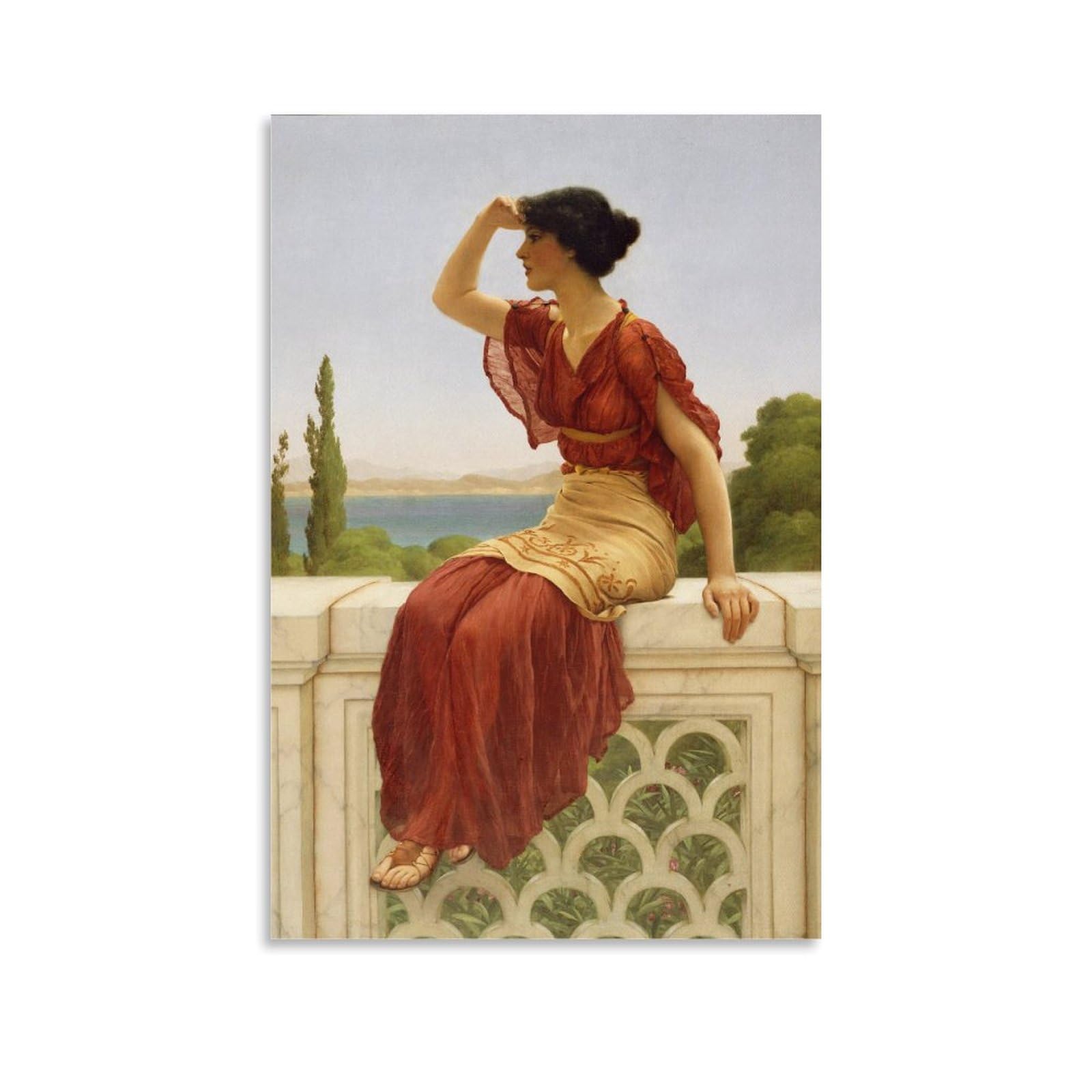 Xuxuecc Unframe John William Godward Wall Art Prints Paintings Poster The Signal Wall Art Picture Painting Canvas Prints Artworks Bedroom Living Room Decor 24X36inch(60X90cm)