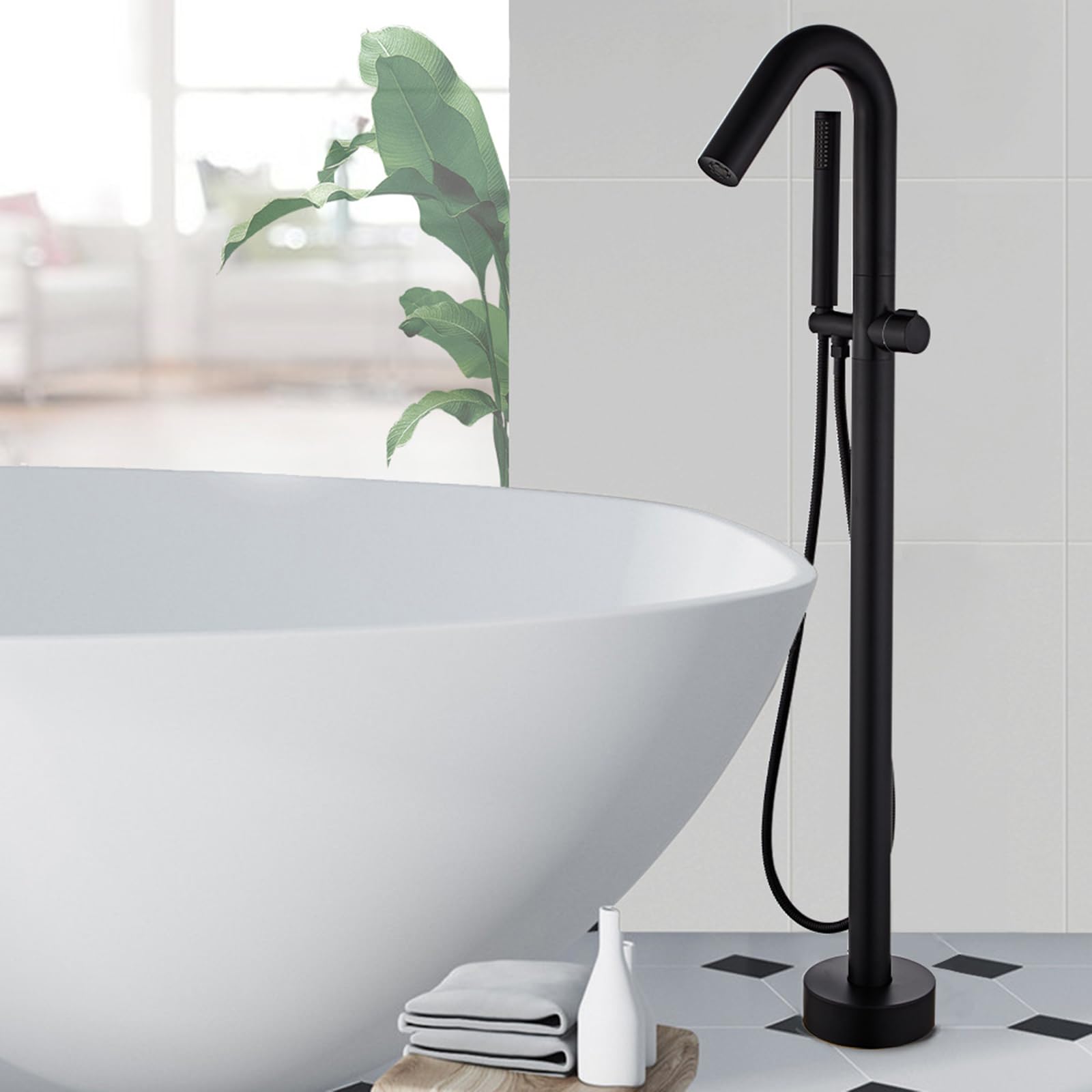 Butler & Rose Caledonia Lever Floor Standing Bath And Shower Mixer Tap With Shower Kit - View #6