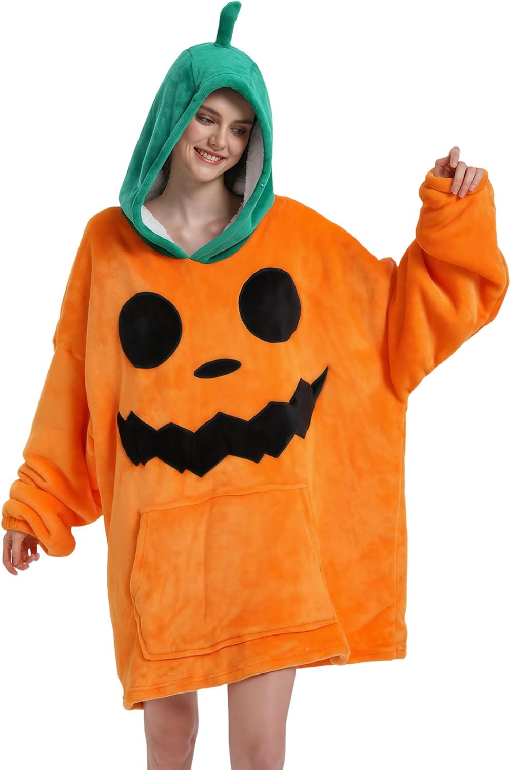Wearable Blanket Hoodie, Men Women Soft Flannel with oversized Pocket Christmas Halloween Cozy Lounge Wear