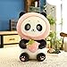 Fruit Panda Plüschtier Puppe Riesenpanda Puppe Erdbeerpuppe Kindergeburtstagsgeschenk-Pink,23cm