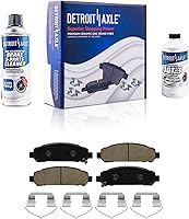 Vista 100 de Detroit Axle - Pastillas de freno delanteras para Nissan Pathfinder Frontier D21 720 Pickup Subaru SVX Pastillas de freno de cerámica con reemplazo