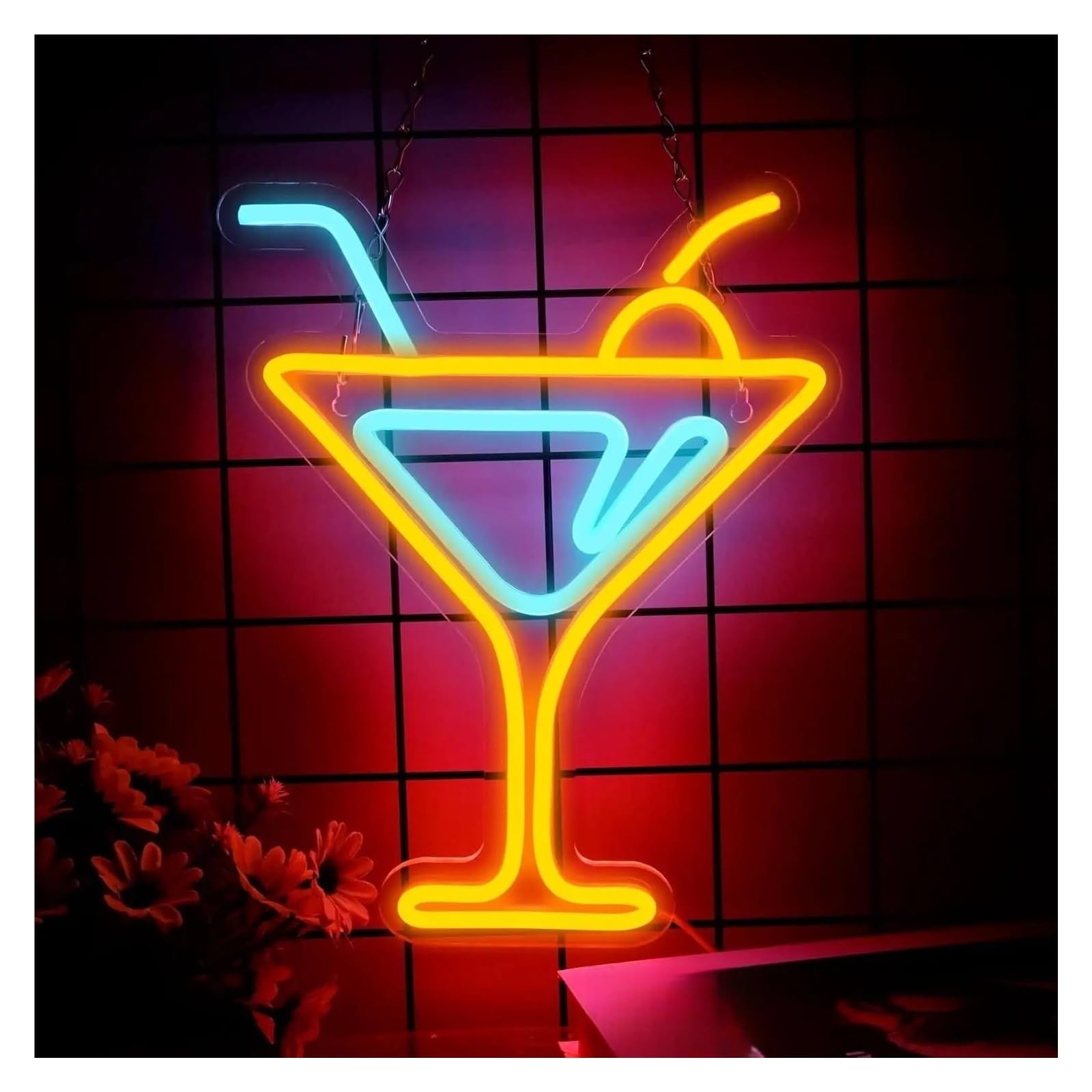 LEMST Sign Lamp Cocktail Neon Sign Wall Decoration, Dimmable Design USB Power Supply Switch, Suitable for All Kinds of Bar 32cmх25cm