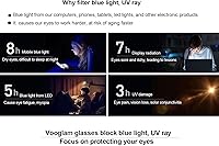 Vista 17 de VOOGLAM Square Blue Light Blocking Glasses for Women Anti Eyestrain UV Computer Eyewear Jace