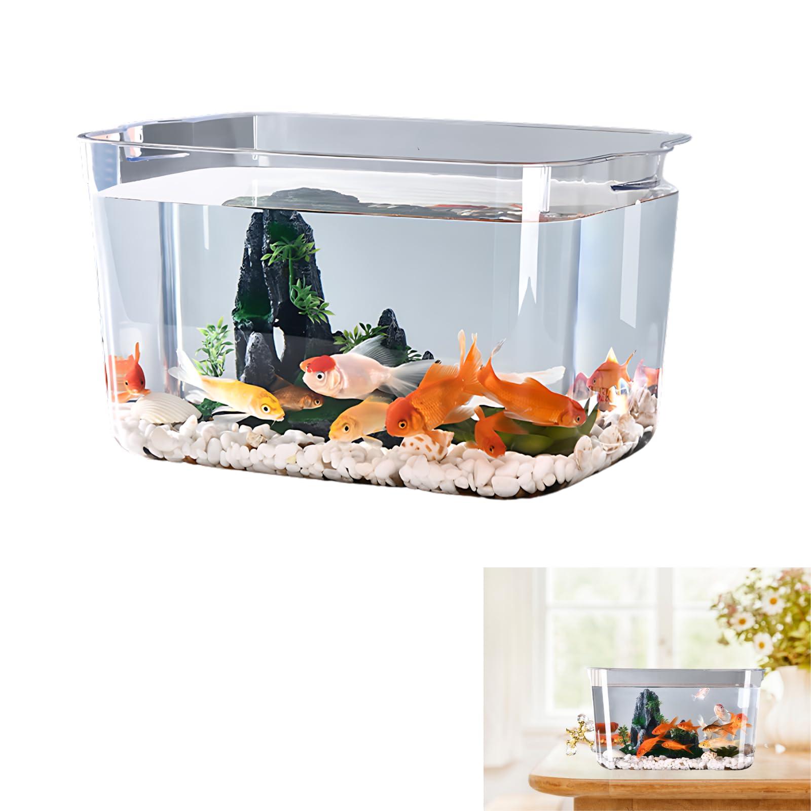 アクアリウム Amazon | HAPPY SUGAR 金魚鉢 水槽 メダカ水槽 アクリル水槽