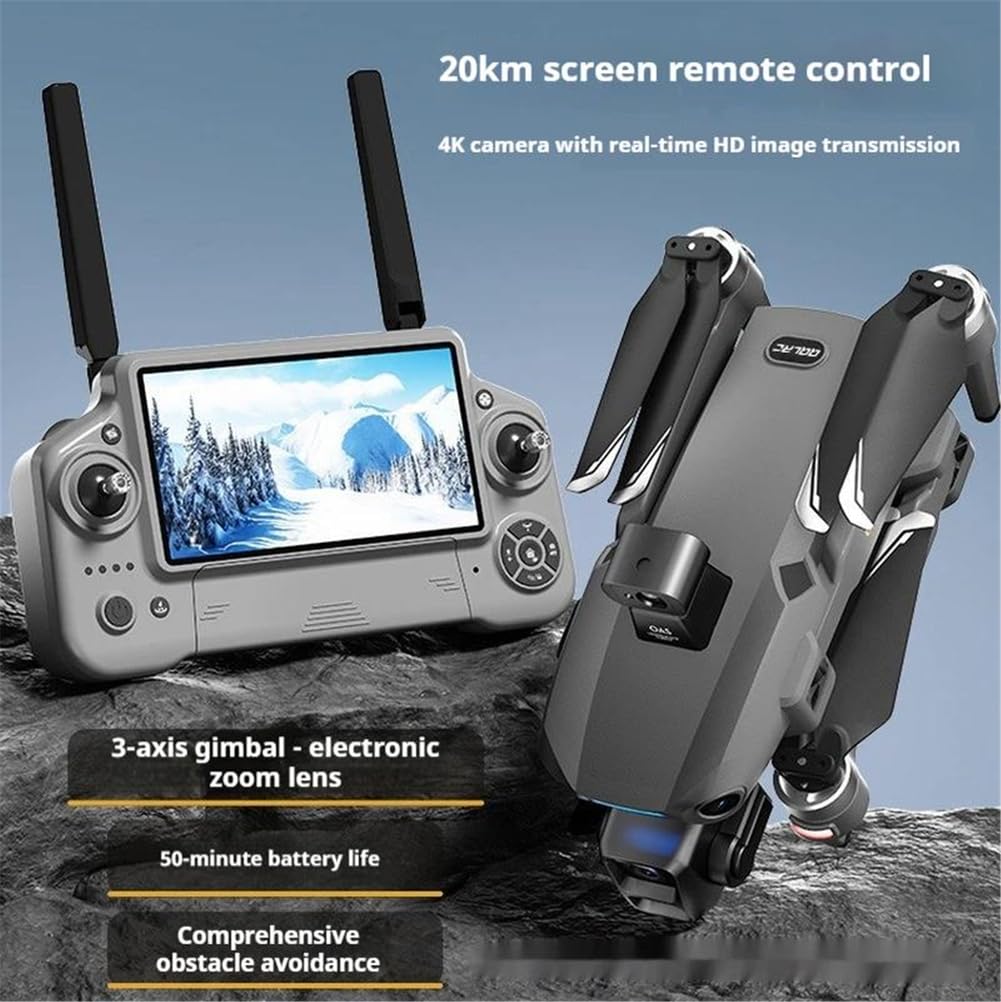 Triple Battery,Drone Professionale s880 p7 Max con Controllo su Grande Schermo, Trasmissione di Immagini a Lunga Distanza di 12 chilometri, Gimbal a 3 Assi