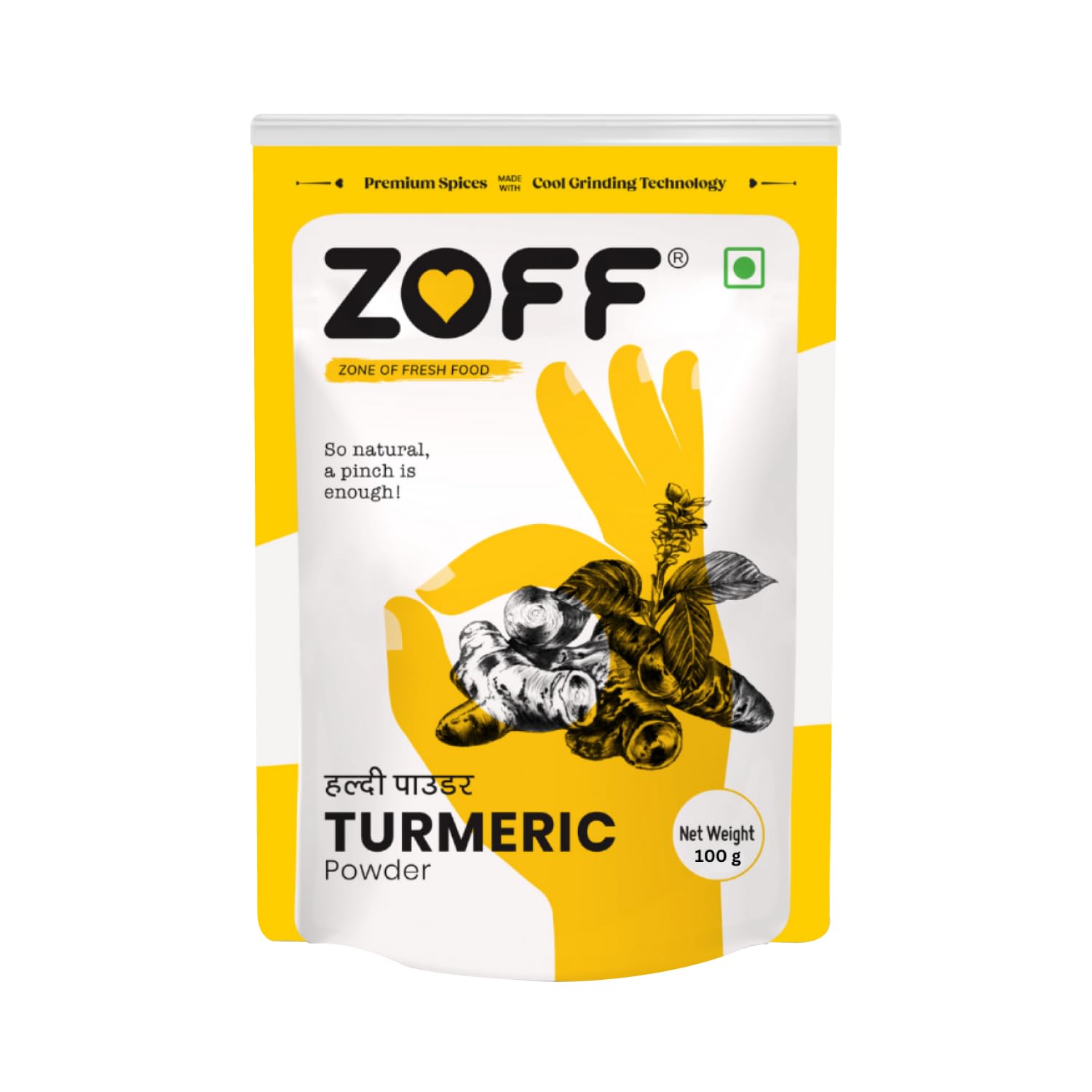 Zoff Turmeric Powder | Haldi Powder | Rich in Curcumin, Antioxidant & Anti-inflammatory Benefits | Net Weight 100 g